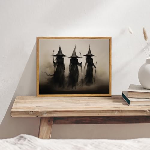 KBKBART Framed Halloween Witch Canvas Wall Art Witchy Gothic Wall Decor - Image 5