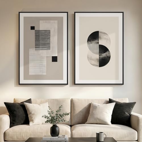 Large Framed Neutral Abstract Wall Art by Cuspin