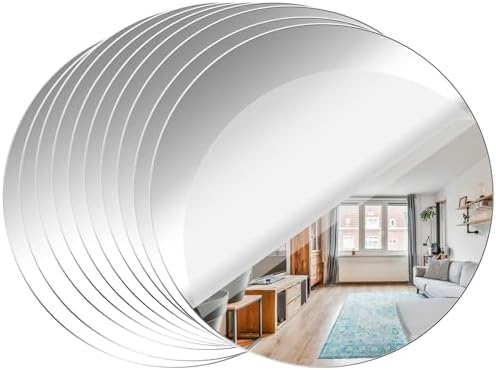 Acrylic Round Mirrors Self Adhesive Non Glass Mirror Circle Wall Mirror Clear by Fantasyon