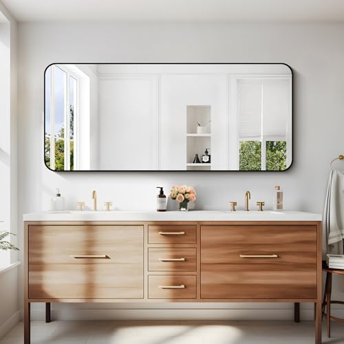 DESBING 24" x 55"Bathroom Mirror, Matte Black Wall Mirror - Image 3