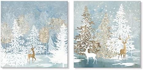 SEVEN WALL ARTS Christmas Wall Art Moose Deer Picture Wall Decor Natural Elk by SEVENWALLARTS