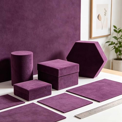 Dark Purple Self Adhesive Soft Velvet Drawer Liner DIY Fabric Felt Liner - Image 2