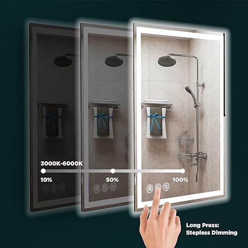 Memobarco 32" x 24" LED Bathroom Mirror - Image 5