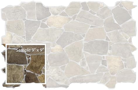 Dundee Deco 3D Wall Panels Faux Stone PVC Brown, 3.2 ft X 2.1 ft, Interior by DundeeDeco