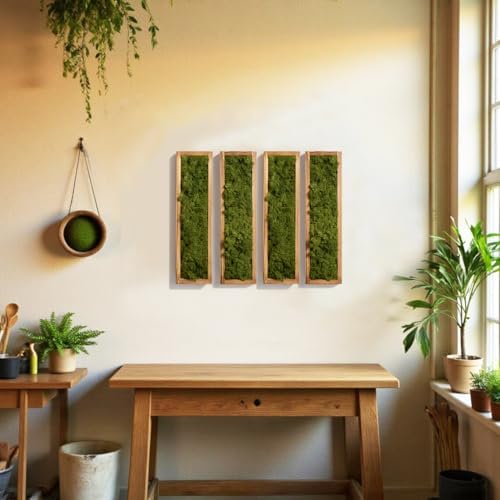 Mokof Preserved Moss Wall Art Decor, Moss Green, 4 Pack - Image 2