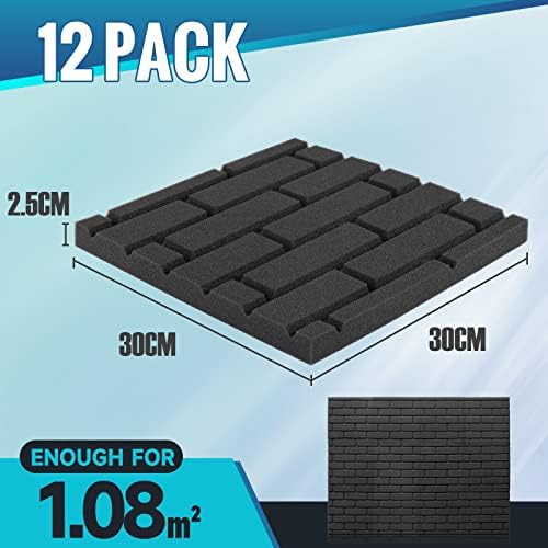 Sound Proof Foam Panels, Kuchoow 12 Pack Acoustic Panels 1" X 12" X 12" Sound - Image 4