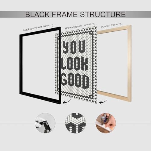 Black and White Quotes Wall Art Trendy Minimalist You Look Good Poster 12x16 - Image 3