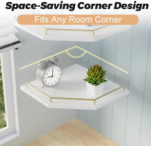 Tirzah White Wall Mount Corner Shelf - Image 5
