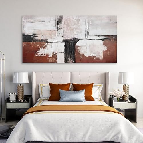 Glvzygy Abstract Wall Art Brick Red and Black and White Abstract Canvas Wall - Image 6