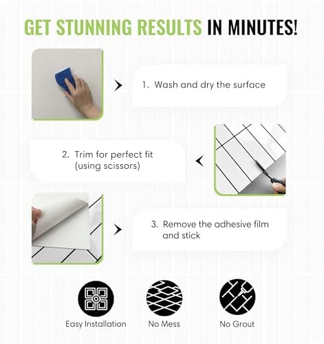 Select 5 Pack Peel and Stick Backsplash Square Tiles, 12x12 in - Image 4