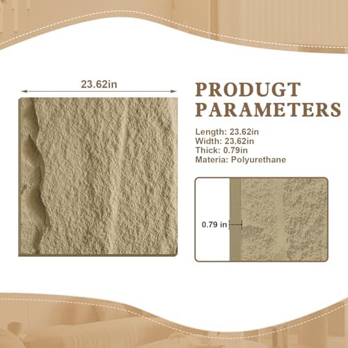 8 PCS 3D Faux Stone Wall Panels Coverings Interior & Exterior Walls, - Image 4