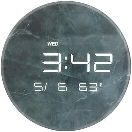 Nbdeal Digital Wall Clock with LED Display, Automatic Dimming, 12/24hr Format by Nbdeal