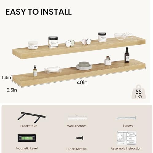 Vivelove 40 Inch Floating Shelves Wall Mounted - Image 3