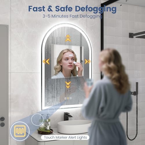 STARLEAD 32"x20" Arched LED Bathroom Mirror - Image 4