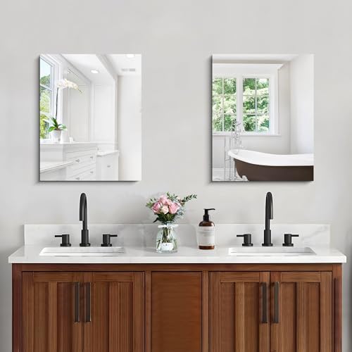 CILIBER Frameless Mirror 16"x20", Rectangle Bathroom Mirror, Shatterproof - Image 3