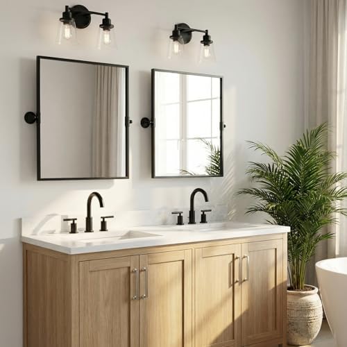 26"x26" Square Black Mirror, Pivot Mirror - Image 7