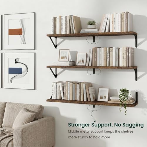 Floating Shelves, 8 Inch Deep Rustic Book Shelf - Image 6