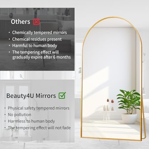 Beauty4U 76" x 34" Arched Full Length Mirror - Image 4
