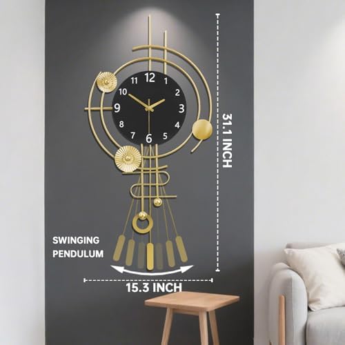Wall Clock, Silent Quartz Movement Battery Operated - Image 4