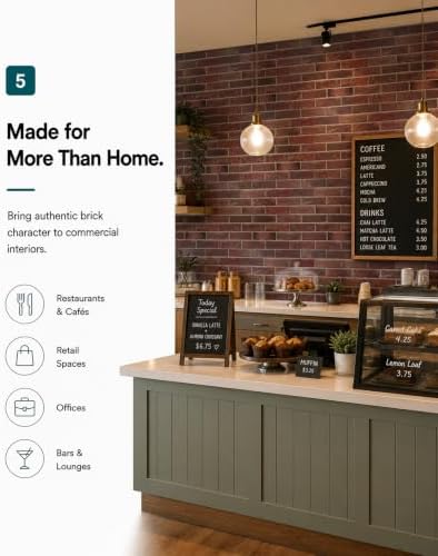 3D Faux Red Brick Wall Panels, Realistic Finish, 29.2 Sq Ft - Image 6