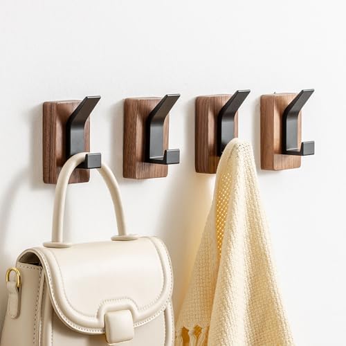4-Pack Wood Wall Hooks by RVXHUA
