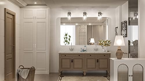 TokeShimi 48 x 30 Inch Brushed Silver Bathroom Mirror - Image 2