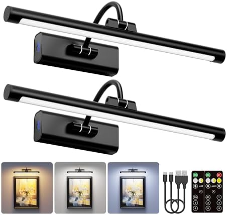 2 Pack Picture Lights for Wall 6000mAh by Craftersmark