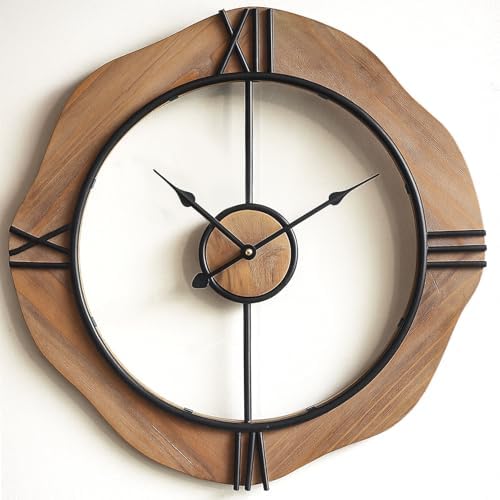 MASHI 24" Wall Clock for Living Room, Non Ticking Silent Battery Operated by MASHI
