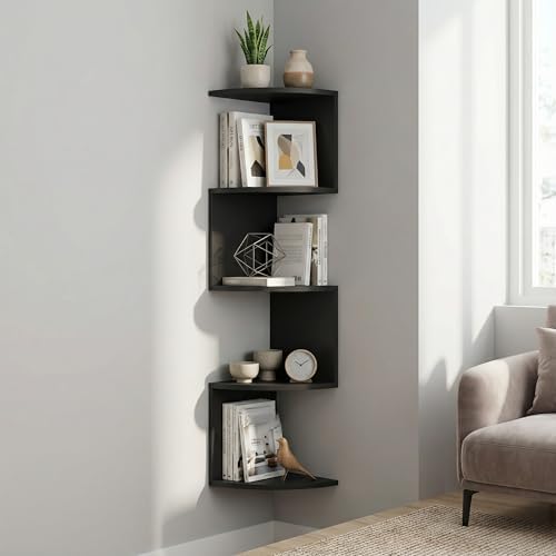 5-Tier Corner Shelf, Floating Corner Shelf Wall Mounted - Image 3