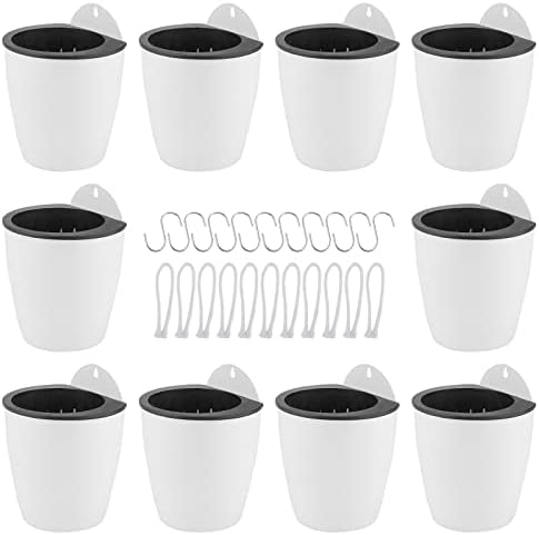 LEXININ 10 Pack 5 Inch Self Watering Hanging Planters, Vertical Flower Pot by LEXININ