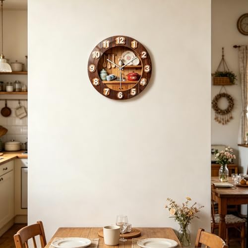 peacoblue 3D Kitchen Wall Clocks Battery Operated - Image 3