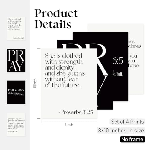 Locomiss Black And White Christian Modern Bible Jesus Scripture Wall Decor - Image 2