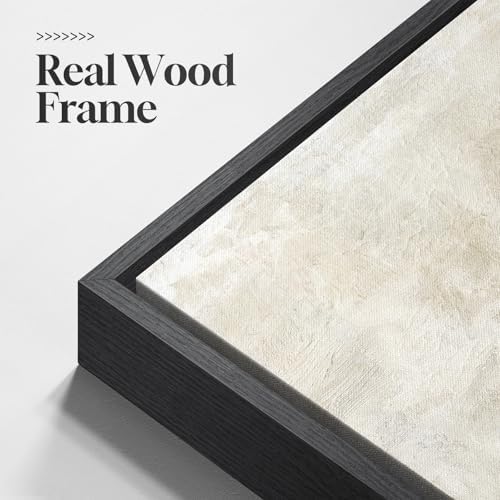 Framed Neutral Abstract Canvas Wall Art Decor - Image 5