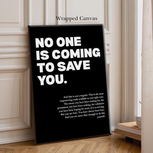 No One Is Coming To Save You Motivational Canvas Wall Art, Empowering - Image 6