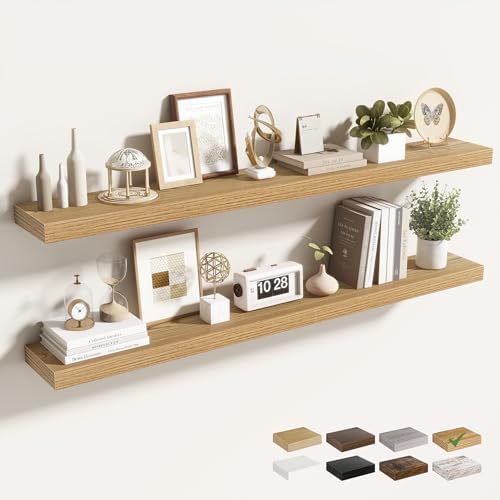 Acovy 48 Inch Floating Shelves for Wall 2 Pack, Wall Mounted Floating Shelf by Acovy