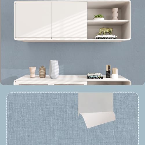 Blue Grasscloth Peel and Stick Wallpaper 15.7"x200" - Image 3