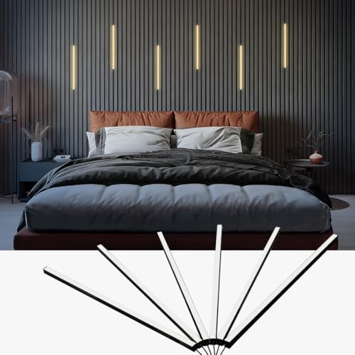 HAMRVL Black Wall Panel Lights, Self-Adhesive Dimmable Wall Slat Lights by HAMRVL
