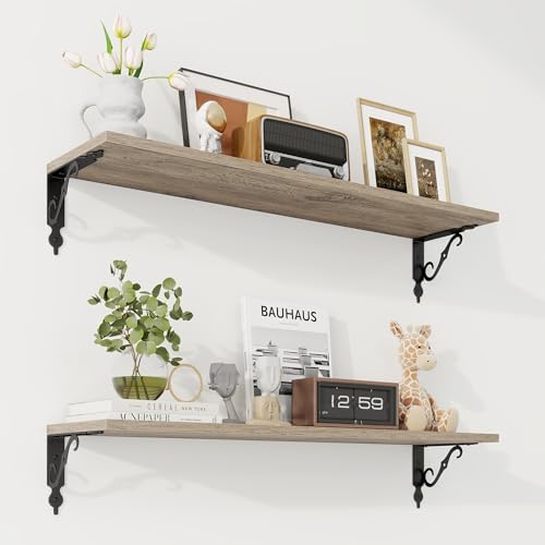 RICHFOCUS Floating Shelves for Wall Decor, 31.5W x 8D Shelves Set of 2 by RICHFOCUS