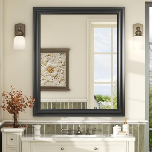 30x36 Inch Black Bathroom Mirror by CHARMOR