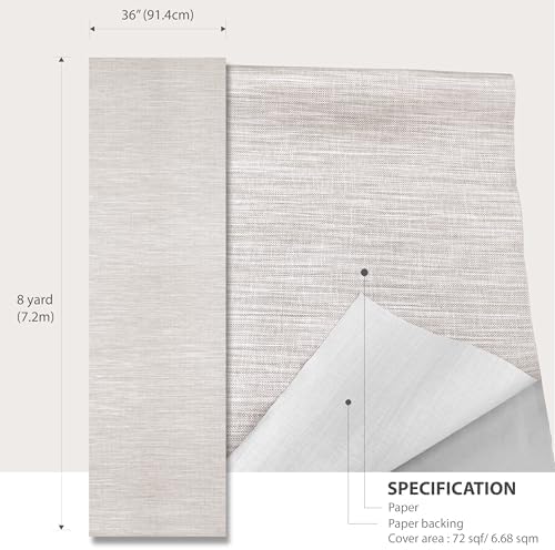 Ansehan Wallcovering W1020 Burlap Collection 36" W x 8 Yard L, Natural Paper - Image 6
