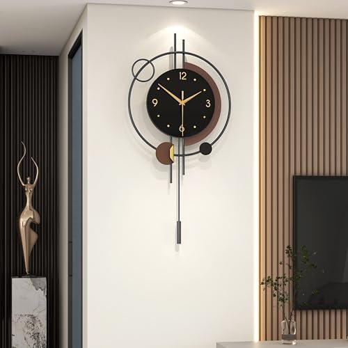FLEBLE Modern Analog Wall Clock Decorative Clock Pendulum Battery Operated by DecorationWallClock