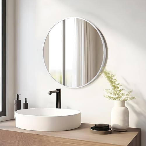 Silver Round Mirror 24 Inch, Wall Circle Mirror - Image 4