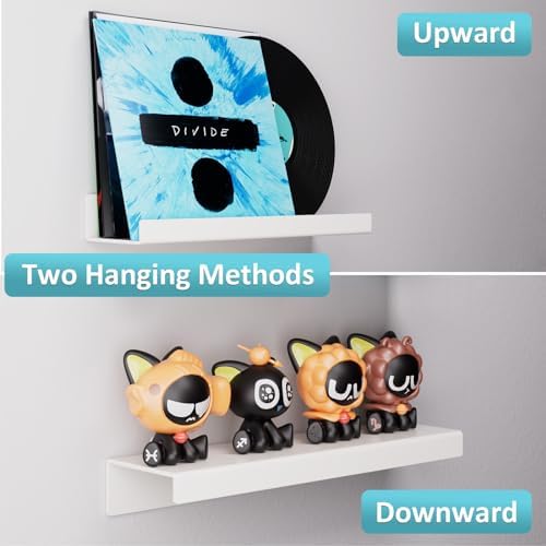 4 Pack Acrylic Shelves for Wall, 15 Inch White Adhesive Floating Shelf - Image 6