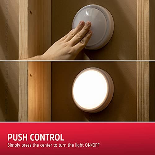 Energizer Batter Powered Tap Light, Press On/Off, 4 Pack - Image 4