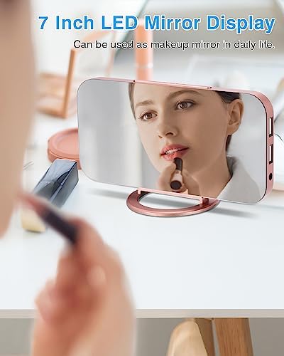 Digital Alarm Clock, 7 Inch LED Mirrored Large Display, - Image 4