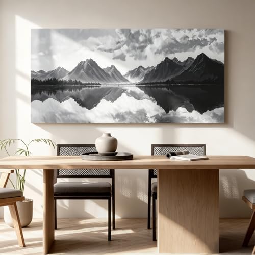 I@U Large Landscape Wall Art Living Room Decor Modern Black And White Wall Art - Image 5