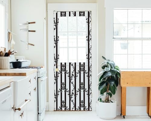 FLFK Peel and Stick Wallpaper Black and White Striped 16" x 64" - Image 4