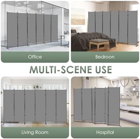 RANTILA 6 Panel Room Divider, 6 FT Folding Privacy Screen - Image 7
