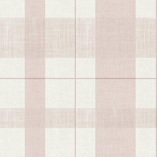 Timeet Modern Peel and Stick Wallpaper Pink Boho Contact Paper Plaid Wallpaper by Timeet
