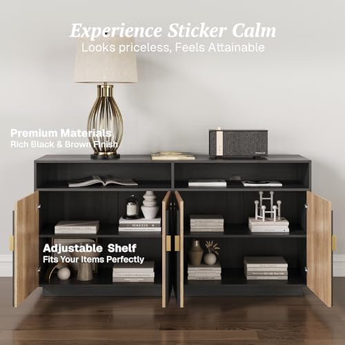 BELLEZE Stacked Set of 2 65" TV Stand & Entertainment Centers - Image 3
